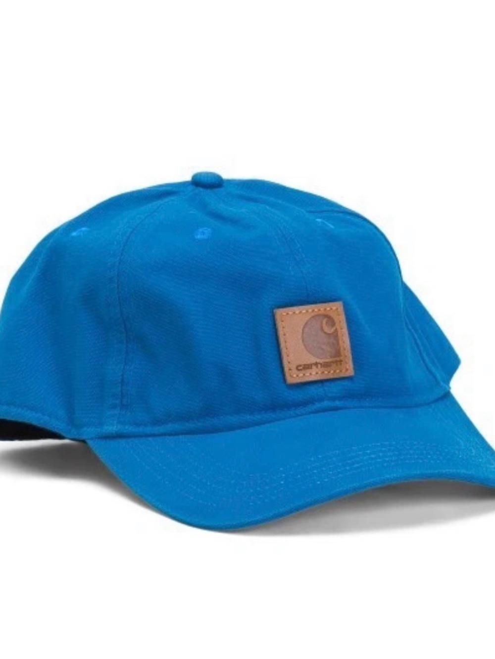 Carhartt Bright Blue Canvas Baseball Cap with Leather Patch